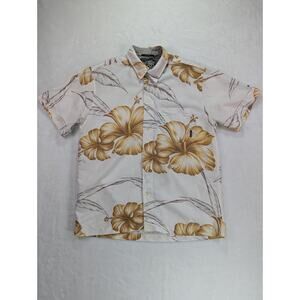 Billabong Youth/Boys Size Small Aloha White & Tan Hawaiian Shirt